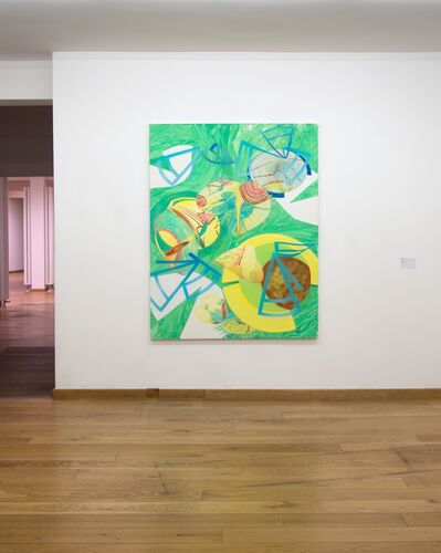 Rebekka Löffler, Painting: Verortete Worte - Versonnene Orte, 2021, Groupshow at Emergent, 2021