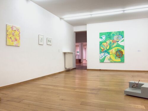 Rebekka Löffler, Painting: Verortete Worte - Versonnene Orte, 2021, Groupshow at Emergent, 2021